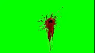 Single Bloody Bullet Hole - Green Screen