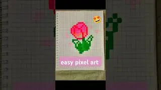 EASY PIXEL ART WITH ME🫴🤩 #art #pixelart #drawing #tutorial #tiktok #shorts #flowers