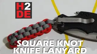 TUTORIAL - Paracord Square Knot Knife Lanyard square weave box knot how to