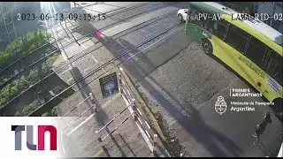 Milagro en las vías: el momento previo al accidente del tren