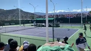 Coco Practice (Djokovic in background court) Indian Wells 2024