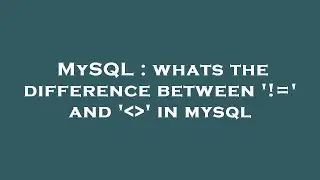 MySQL : whats the difference between '!=' and '  ' in mysql