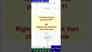 How to enable VBA events  in Excel ? |  VBA event not working in Excel #shorts #excelvba