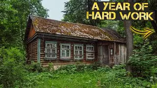 ONE YEAR TIMELAPSE OF RENOVATING an Old Secret House in a Remote Forest