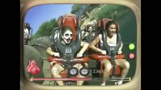 Port Aventura amusement barrel. Horror. PortAventura Spain. Joker.