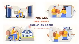 The Parcel Delivery Animation Scene After Effects Templet