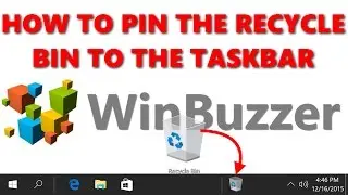 Windows 10: How to pin the recycle bin to the taskbar