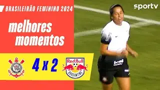 CORINTHIANS 4 X 2 BRAGANTINO | MELHORES MOMENTOS | CAMPEONATO BRASILEIRO FEMININO 2024 | sportv