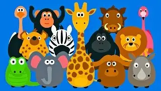 Learning Wild Animals for Kids - Teaching Animals Video for Toddlers - Stacking Tsum Tsum Style