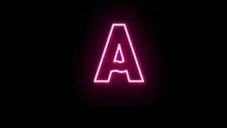 Neon alphabet A blinking green screen ,pink neon light free use