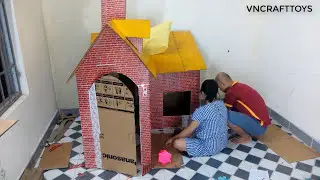 How to make A kids house Out of Cardboard Box