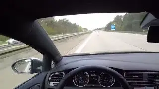 VW Golf 7 R DSG 268km/h POV Drive German Autobahn VMAX 300hp 2016 Sound high speed Highway no GTI