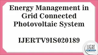 Energy Management in Grid Connected Photovoltaic System