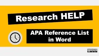 Put Your REFERENCES in APA FORMAT in Microsoft WORD | Research Help