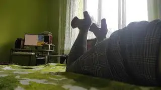 playing high heels on bed