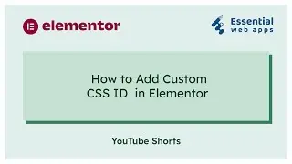 Add Custom Elementor CSS ID - Custom Elementor CSS Classes #Shorts