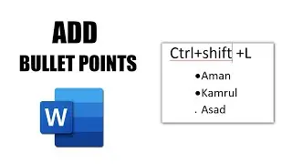 How to add bullet points in word with keyboard shortcut key