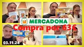 Compra MERCADONA 🛒 por 63€ + Cesta de la compra 💶 03.11.24 + Alimentación 🥚🥑🥖