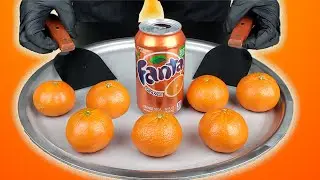 @jaouad_srerho Orange Ice Cream Rolls Fanta & Mandarins Satisfying ASMR Food Video