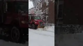 Snowplow in Montreal clearing the streets after a heavy snowfall. #montreal #shorts #winter