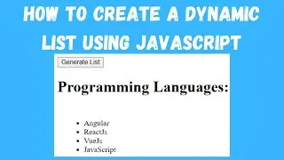 Create Dynamic List Using JavaScript | JavaScript Tutorial | NSCODE