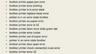 Steps to Fix Brother Printer Error codes and messages