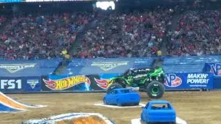 Monster Energy and Bounty Hunter racing   Bounty Hunter flips over Monster Jam Houston 2 12 207