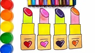 How to draw lipstick for beginners easy step by step lipstick drawing, painting & coloring for kids