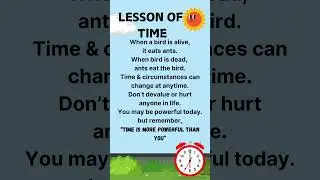 Lesson of time | Short Story | Moral Story  #learningthroughstories #morallesson | Kids vedio