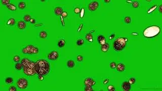 Falling Coins Dollars Money Free Background Animation footage Green screen Motion Graphic Video VFX