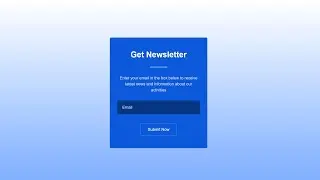 How To Make Email Signup Form | Create Newsletter Subscription Form Using HTML CSS