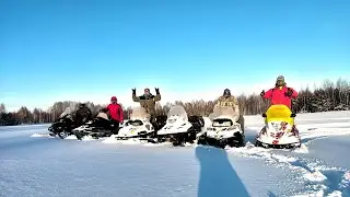 Закончились новогодние праздники и мы снова летим в тайгу на снегоходах! Стелс, БРП, Тайга!!!