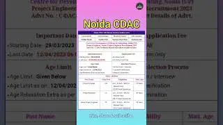 Noida CDAC vacancy 2023