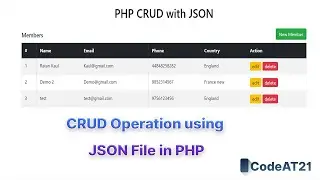 CRUD Operation using JSON File in PHP