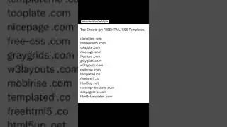 Top Sites to get Free HTML/CSS Templates