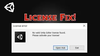 Unity Licence error fix - No valid license 2023