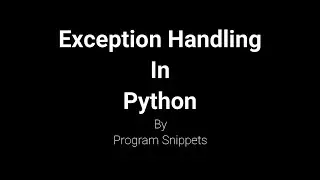 Exception Handling In Python