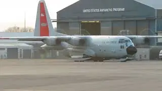 New York air guard, far from home,  ski attachment over wheels, sunrise takeoff to maximize daylight