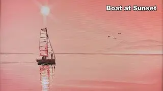 How to Paint a Boat at Sunset- Oil Painting Real Time Paint Along Tutorial