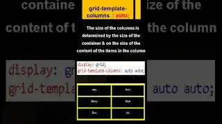 CSS grid-template-columns Property #shorts #short #youtubeshorts