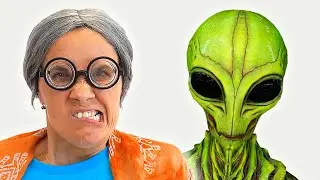 Super Granny VS Aliens in real life adventure story