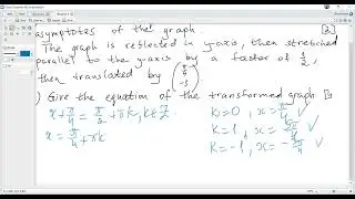 IB Maths AA HL. Ex.10. Transformations of a graph of tan, vertical asymptotes. (1m17 2-6).