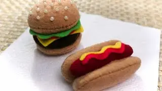 Hamburger and Hot Dog Plush Tutorial 🍔🌭 | Easy & Cute Felt Food Craft