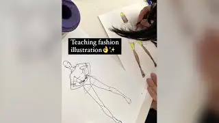 Me teaching fashion illustration for beginners course at the local fashion design school