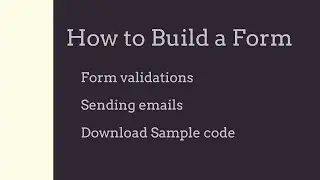 How to build a web form