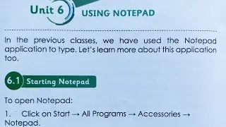 Information Technology | STD - 3 | Unit 6| Using Notepad | Chap 6.1 Starting Notepad @sdteacher1582