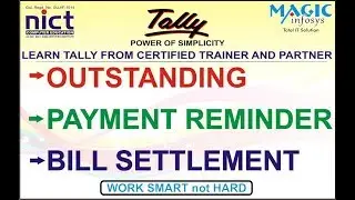 PARTY OUTSTANDING REPORT || SEND PAYMENT REMINDER MAIL || BILL SETTLEMENT IN TALLY GST