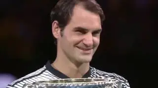 Federer vs Nadal Trophy Presentation Final Australian Open 2017