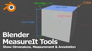 Blender Dimensions Addon, MeasureIt, How to Measure 3D Model and Add Annotation