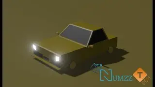 3D Low Poly Yellow Car  Model in Blender #32